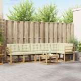 vidaXL Set de canapele de exterior cu pernă 7 pcs Alb și crem 3389536