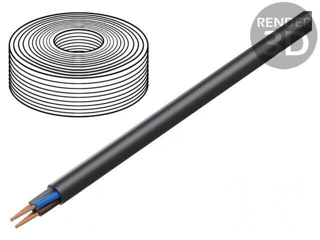 Cablu negru rotund litat Cu 4G10mm2 gumă TITANEX&reg; H07RN-F