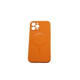 Husa Silicon MagSafe iPhone 12 Portocalie Protectie Anti-soc Zgarieturi Slim