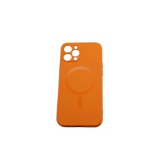 Husa iPhone 12 Silicon Mag Safe Portocalie