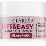Claresa Soft&amp;Easy Builder Gel gel de bază pentru unghii culoare Glam Pink 12 g