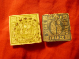 2 Timbre Bavaria 1862 : 6kr si 12 kr stampilate, Stampilat
