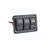 Panou 3 Butoane Intrerupatoare Tip Rocket 12V 24V Auto Camion Barca ALM