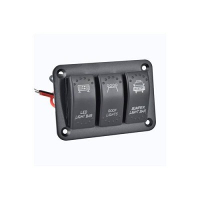 Panou 3 butoane intrerupatoare tip rocket 12V 24V foto