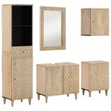 VidaXL Set mobilier de baie, 5 piese, lemn masiv de mango