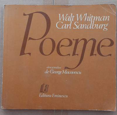 (C524) WALT WHITMAN SI CARL SANDBURG - POEME foto