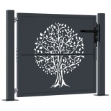 Cumpara ieftin Poarta pentru gradina, antracit, 105x80 cm, otel, design copac