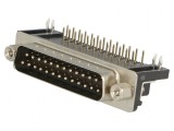 Conector D-Sub 25 PIN soclu tată unghi 90&deg; THT UNC 4-40 -55&divide;105&deg;C, CONNFLY