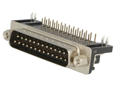 Conector D-Sub 25 PIN soclu tată unghi 90&amp;deg; THT UNC 4-40 -55&amp;divide;105&amp;deg;C foto