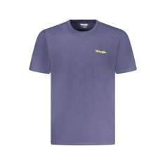 Tricou barbati, cu mini imprimeu cu text galben, Regular fit, Bleumarin, S