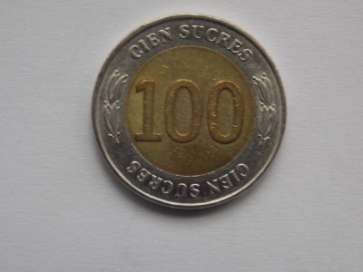 100 SUCRES 1997 ECUADOR-COMEMORATIVA foto