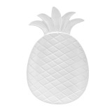 Platou servire din ceramica, Design Ananas, Alb, 20x32x3 cm, Oem