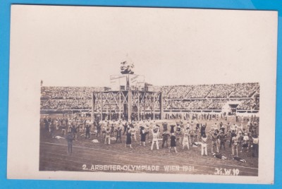 (80) CARTE POSTALA AUSTRIA - MUNCITORII LA JOCURILE OLIMPICE DE LA VIENA - 1931 foto