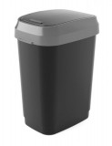 Coș de gunoi KIS Dual Swing M, 25L, negru, 37,5x26x48,5 cm, pentru gunoi