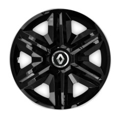 Set 4 capace roti hubcaps fast black R14 pentru gama auto Renault foto