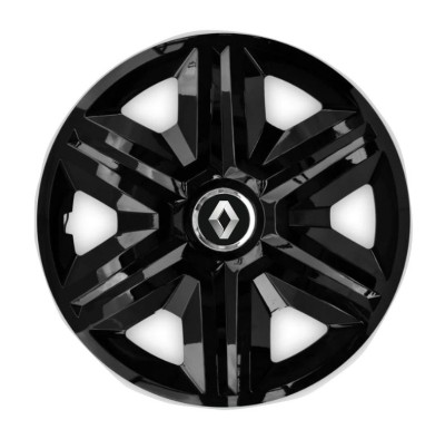 Set 4 capace roti hubcaps fast black R15 pentru gama auto Renault foto