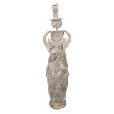 Cumpara ieftin Figurina Inger metal gri vintage 27x20x107 cm