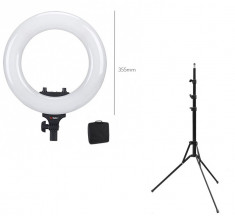 Kit Tolifo, Lampa circulara profesionala LED RingLight Bicolor 25W 192 leduri cu Stativ 180cm foto