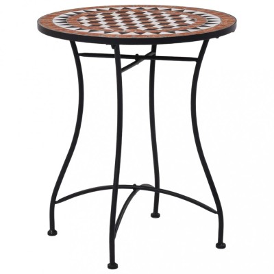 vidaXL Masă de bistro mozaic, maro, 60 cm, ceramică foto