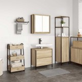 VidaXL Set mobilier de baie, 2 piese, stejar sonoma, lemn prelucrat