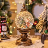 Decoratiune craciun, tip felinar, glob 12 cm, figurine mos craciun si brad, 3 moduri, functie muzicala, zapada in miscare, functioneaza cu baterii ( 3, Flippy