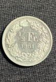 Moneda 1/2 franci 1981 Elvetia, Europa