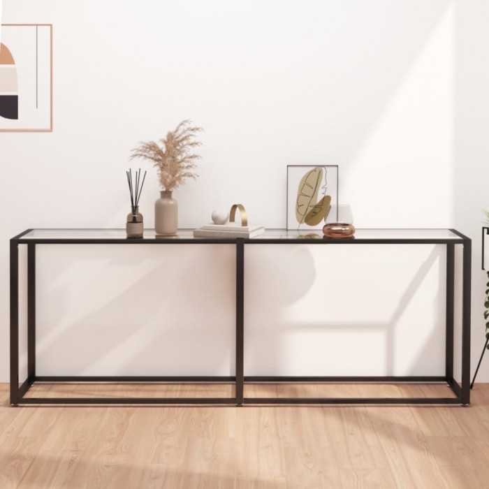 Gossi masa consola, transparent, 200x35x75,5 cm, sticla securizata