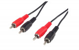 Cablu audio PremiumCord, 2 x RCA tata la 2 x RCA tata, 2m - RESIGILAT