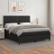 vidaXL Pat box spring cu saltea, negru, 160x200 cm, piele ecologică 3142791