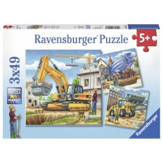 Puzzle Vehicule De Constructie, 3X49 Piese