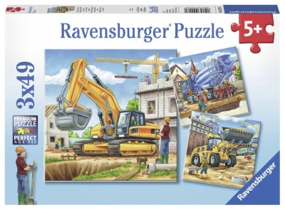 Puzzle Vehicule De Constructie, 3X49 Piese foto