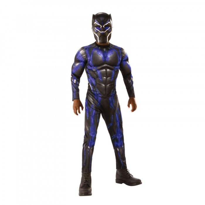 Costum cu muschi Black Panther pentru baiat - AVG4 BATTLE SUIT 128-140 cm 8-10 ani