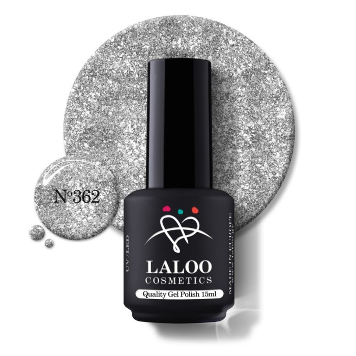 &Nu;&omicron;.362 Glam Silver Glitter | Laloo gel polish 15ml