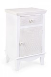 Cumpara ieftin Noptiera 1 sertar 1 usa lemn alb Charlene 40 cm x 32 cm x 69.5 h