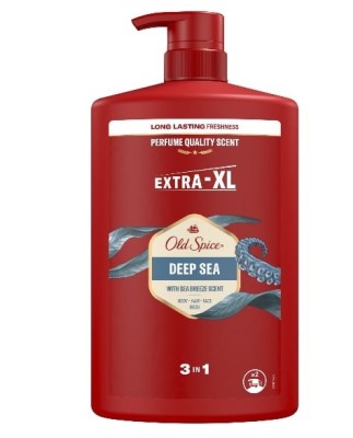 Gel de dus si sampon 3 in 1 Old Spice Deep Sea pentru corp, par si fata, 1000 ml foto
