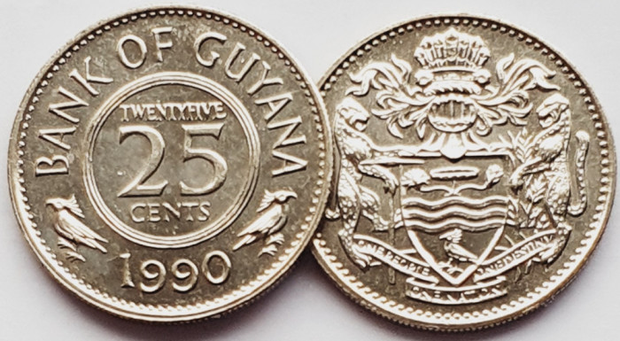 1753 Guyana 25 cents 1990 Hoatzin (Opisthocomus hoazin) km 34 UNC