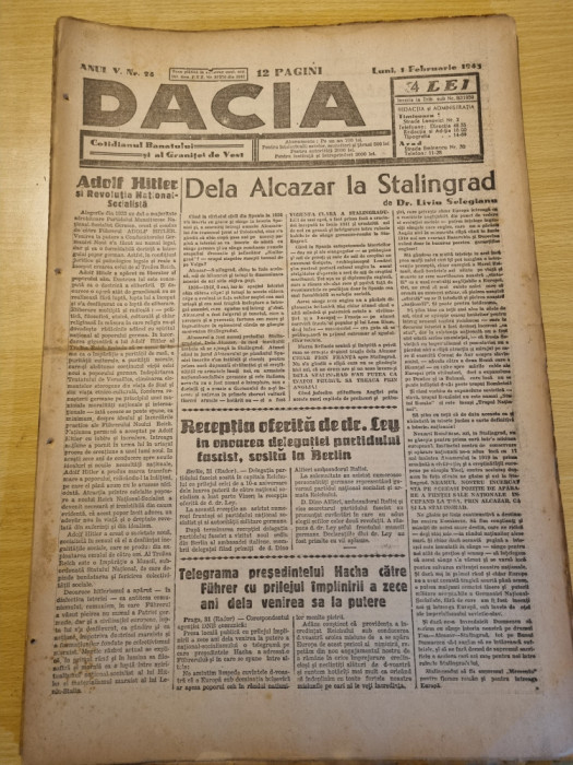 Dacia 1 februarie 1943-adolf hitler,national socialismul,staligrad,