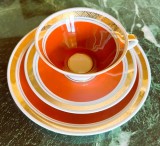 Set - mic dejun / ceai / cafea - GDR - 1 persoana - poleit cu aur 24K, Decorative