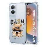 Husa antisoc pentru motorola edge 50 fusion, airbag pro, clear, cash is king