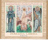 EXIL,CRACIUN 1966,BLOC,NEUZAT NEDANTELAT MNH ** ,ROMANIA.