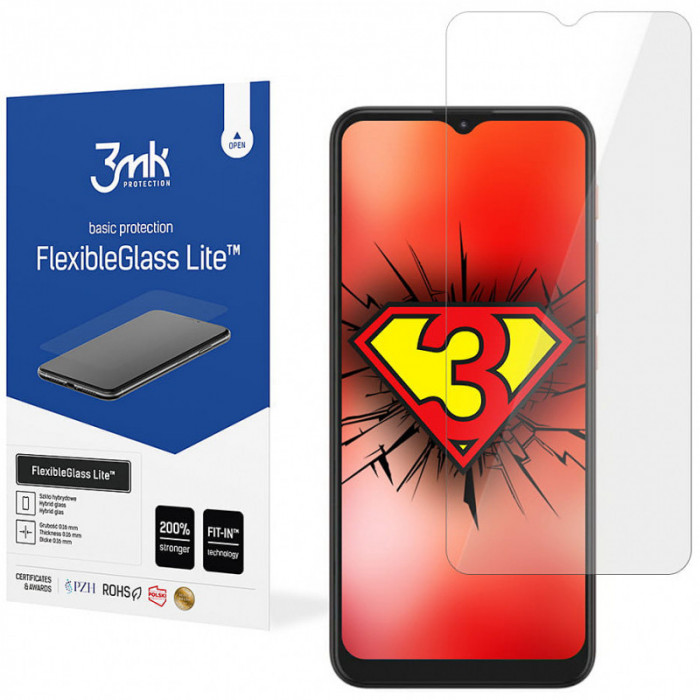 Folie Protectie Ecran 3MK FlexibleGlass Lite pentru Motorola Moto G9 (India) / Motorola Moto G9 Play, Sticla Flexibila, 0.16mm