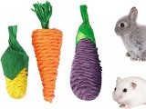 Set de 3 jucarii pentru hamster/iepuras KADBLE, bumbac, multicolor