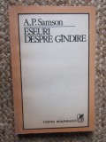 A. P. Samson - Eseuri despre gandire (Editia: 1983)