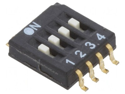 Comutator DIP-SWITCH 4 Secțiuni OFF-ON 0,025A 24VDC foto