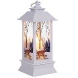 Felinar decorativ LED de Craciun, lumina calda, 2W, inaltime 12.5 cm, alb