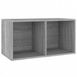 Cutie de depozitare viniluri, gri sonoma, 71x34x36 cm, lemn