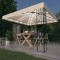 vidaXL Pavilion cu șir de lumini LED, crem, 3x3 m