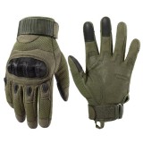 Cumpara ieftin Manusi Tactice Combat, Touchscreen, Microfibra/Piele Eco, marime L, Verde Militar