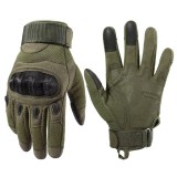 Manusi Tactice Combat, Touchscreen, Microfibra/Piele Eco, marime XL, Verde Militar