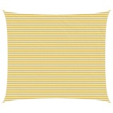 vidaXL P&acirc;nză de umbră Galben și alb 6 x 8 m HDPE 42032842